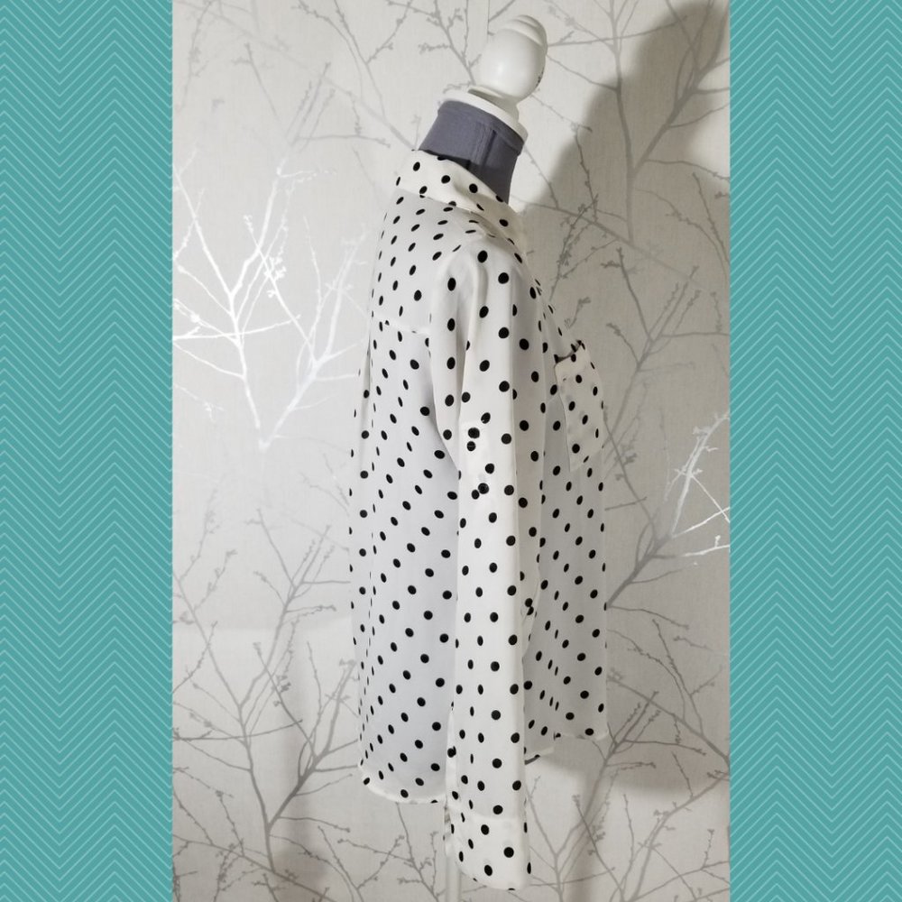 Express Polkadot Button Front Portofino Shirt - image 2